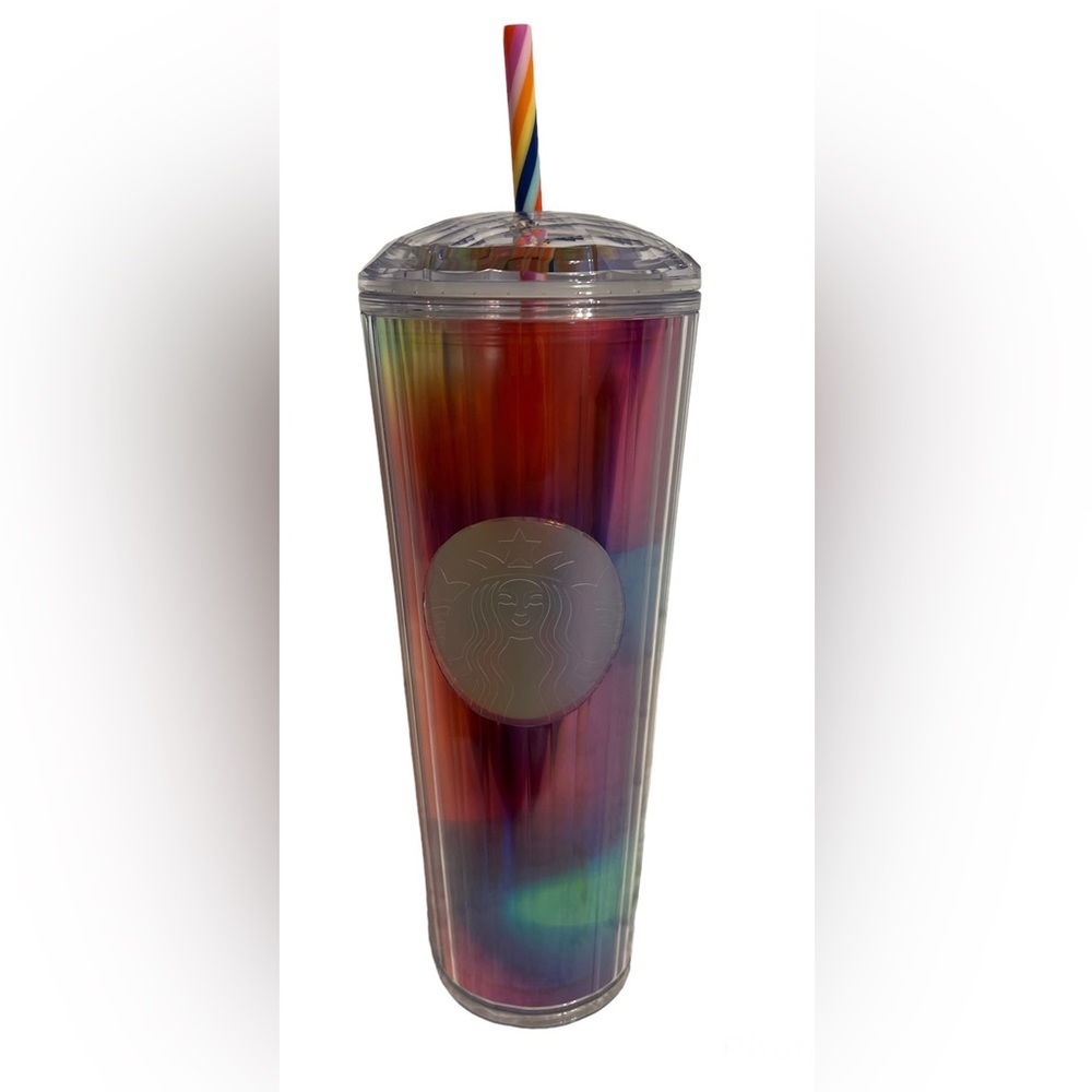 STARBUCKS 24 Ounce Venti Cold Cup (NWT) Beautiful Rainbow Colored Cup